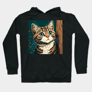Funny Cat Behind The Tree - Love Cats Hoodie